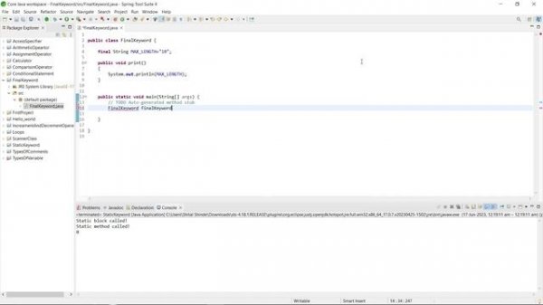final keyword in java | Types of Keywords in java | core java tutorials , beginner to advance