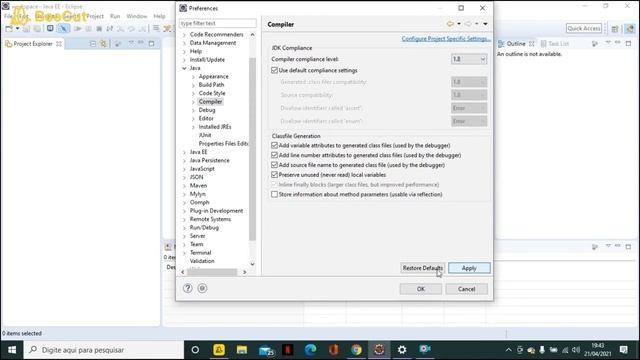 PRIMEIRO PROJETO EM JAVA 64 BITS CONFIGURAÇÃO JDK AMBIENTE DE EXECUÇÃO JAVA ECLIPSE смотреть онлайн