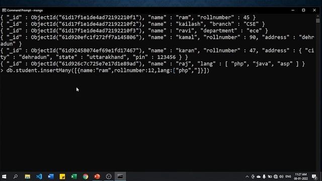 Insert Array Object into MongoDB collection | Understanding Arrays in MongoDB Hindi 09 смотреть онлайн