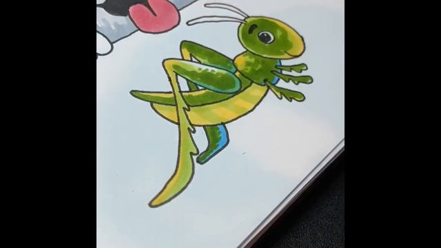 How to Draw Cute Grasshopper | Рисуем кузнечика Туториал смотреть онлайн