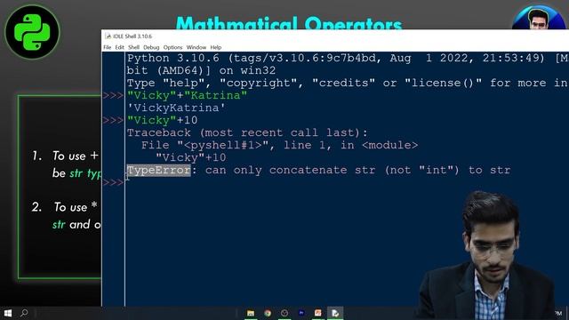 Mathematical operations for string | Operator for Concatenation | Python strings #36 смотреть онлайн