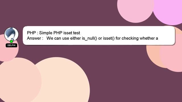 PHP : Simple PHP isset test смотреть онлайн