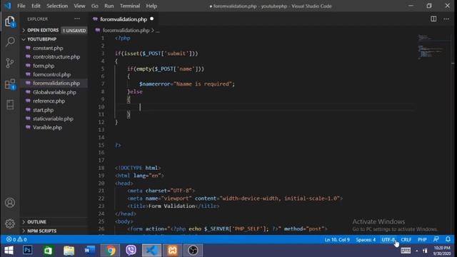 PHP Form Validation | Form Empty Field Validation | PHP core | PHP Basic смотреть онлайн