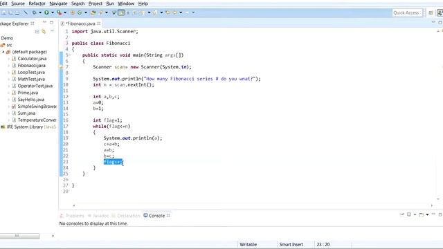 Java Program to generate Fibonacci series using Iteration смотреть онлайн