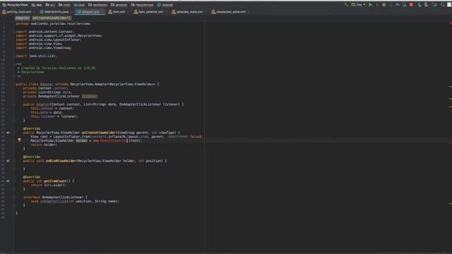 Android (Java) #RecyclerView кастомный адаптер + селектор для айтемов смотреть онлайн
