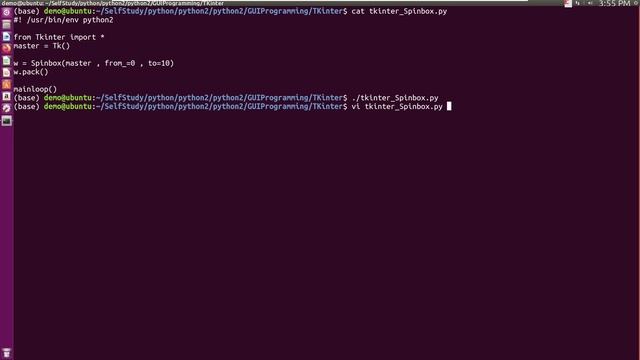 python2 gui tkinter Spinbox смотреть онлайн