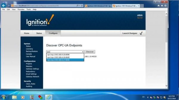 e!COCKPIT (CODESYS 3.5): PLCs Onboard OPC UA Server with Ignition SCADA