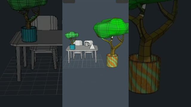 Dinning table & some decorations 3D model. 3D modeling смотреть онлайн