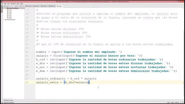 #15 [Python] – Pago a un empleado con horas extra y retenciones смотреть онлайн