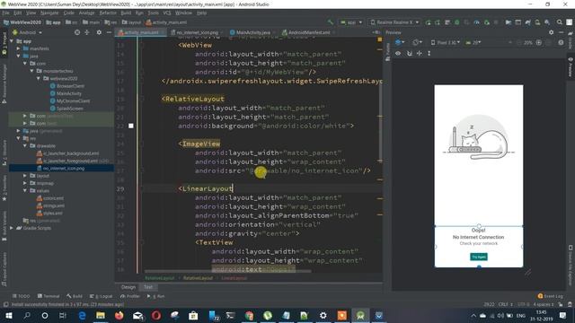 #4 WebView in android studio | Full Tutorial Series | No Internet check & show no internet page смотреть онлайн