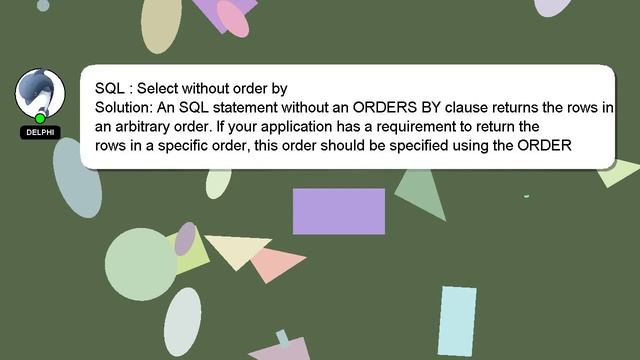 SQL : Select without order by смотреть онлайн