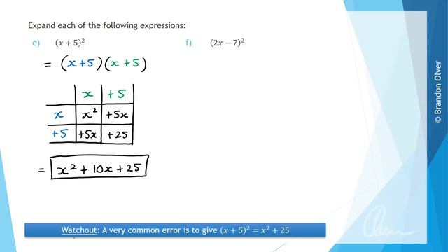 Quadratic Algebra - Expanding Brackets [Yr10] смотреть онлайн