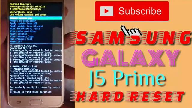 SAMSUNG GALAXY J5 Prime Hard Reset