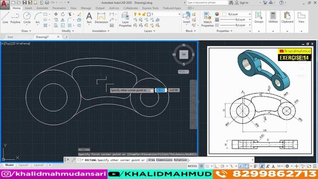 AutoCAD 3D Exercises Tutorial 14 || Autocad 3D Tutorial || 3D Modelling ||3D AutoCAD drawing смотреть онлайн