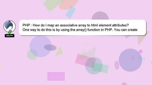 PHP : How do I map an associative array to html element attributes? смотреть онлайн