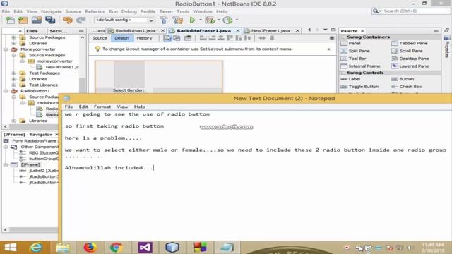 Java Swing Radio Button video tutorial in netbeans by Abdullah Bin Ubaidullah смотреть онлайн