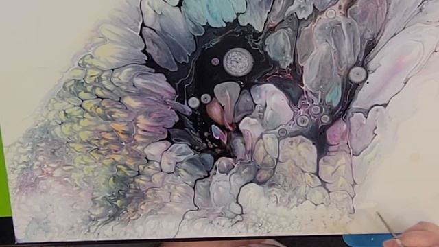 New Pearl Puddle Pour adding Primary Elements under the Base Coat - 'Soulquake' #fluidart #art смотреть онлайн
