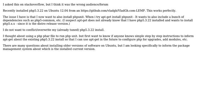 DevOps & SysAdmins: How to inform Ubuntu 12.04 apt-get about older installed version of php? смотреть онлайн