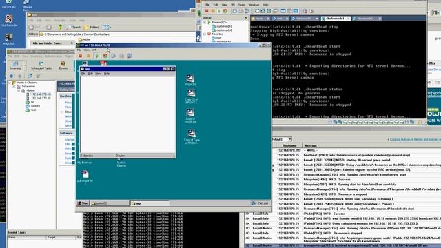 ESX Cluster on NFS Cluster live data moving sample and failover смотреть онлайн