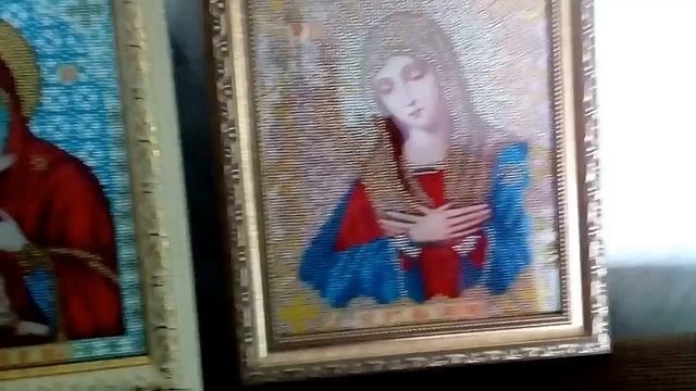 36. Обзор готовых икон, вышитых бисером моей мамой. смотреть онлайн