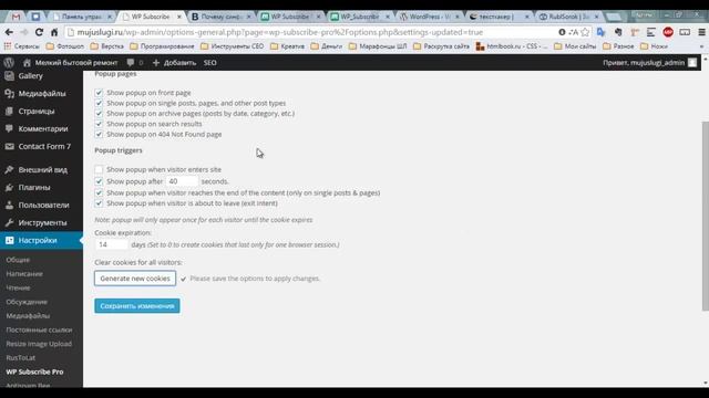Установка формы подписки во всплывающем окне. Плагин WP Subscribe Pro смотреть онлайн