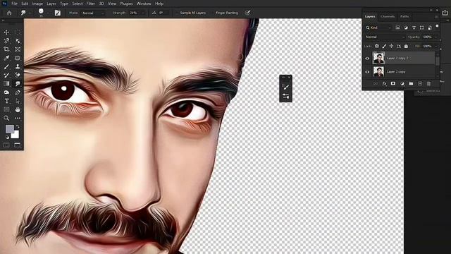 new degital art design... photo to cartoon... smudge tool.. oil paint filter .. and editing... смотреть онлайн