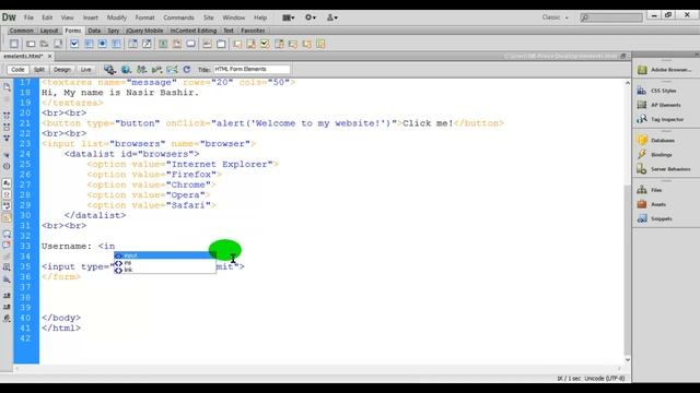 HTML5 Video Tutorial About HTML form elements in English for beginners | Part 2 смотреть онлайн