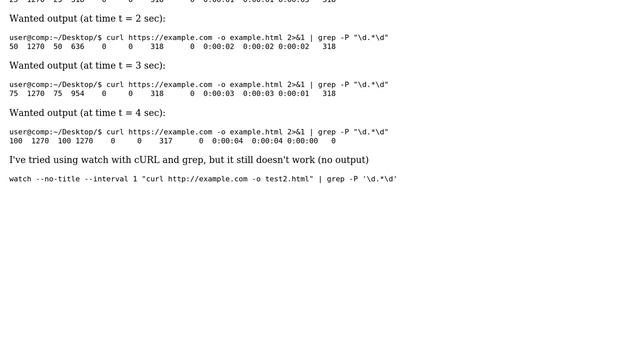 Unix & Linux: Grep cURL output смотреть онлайн