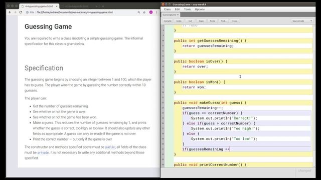 Java: modelling a Guessing Game смотреть онлайн