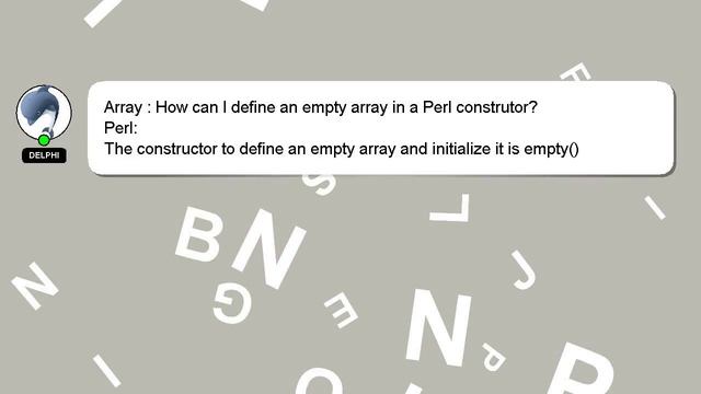 Array : How can I define an empty array in a Perl construtor? смотреть онлайн