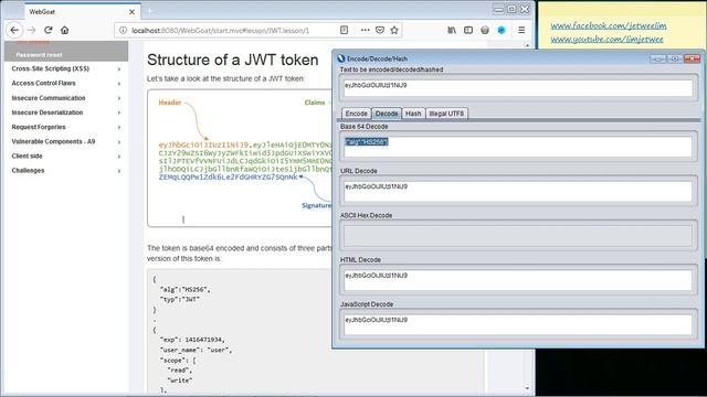OWASP WebGoat 8 - JSON Web Token (JWT) (2) смотреть онлайн