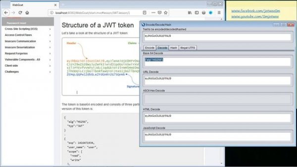 OWASP WebGoat 8 - JSON Web Token (JWT) (2)