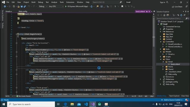 C# Code to Send Email Using Outlook SMTP Server in ASP.NET MVC смотреть онлайн