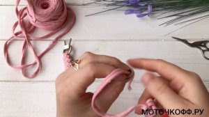 Ремешок из трикотажной пряжи, узор гусеница