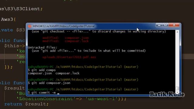 CodeIgniter Tutorial : How to Adding Project Files to a Repository Using the Git Bash смотреть онлайн