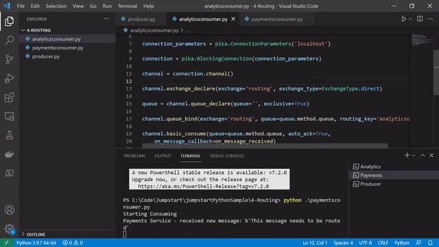 RabbitMQ- Tutorial 12a - Routing Implementation in Python смотреть онлайн