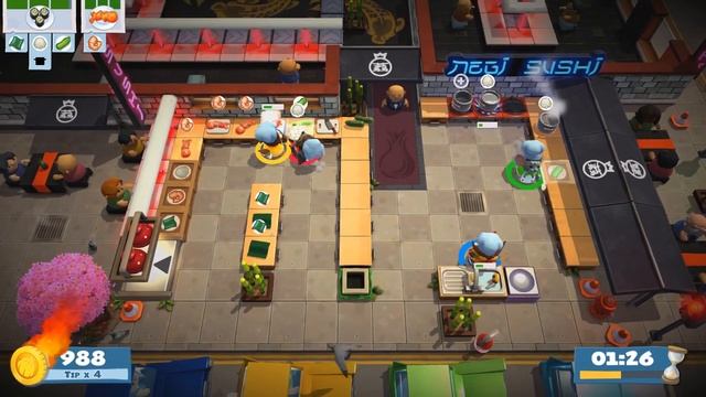 Overcooked 2 Level 1-3 4 Player【World Record】 Final Score: 2048 смотреть онлайн