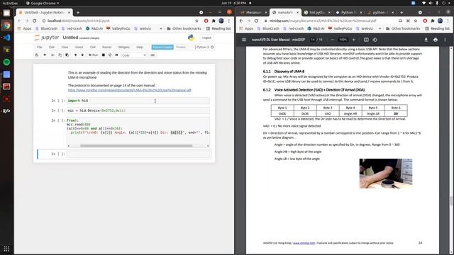 Reading audio direction from UMA-8 microphone over USB using python hid library смотреть онлайн