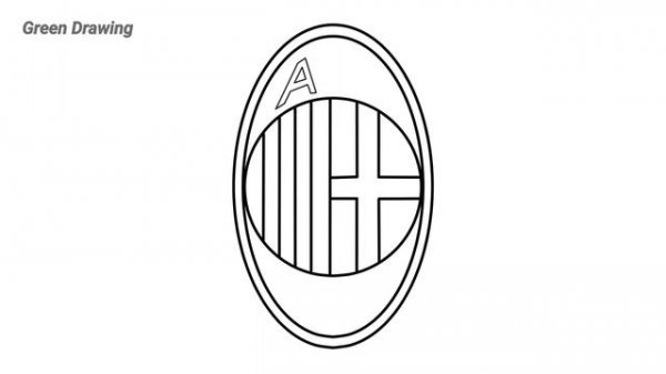 How to draw AC Milan logo step by step | Drawing football club A.C. Milan Logo easy