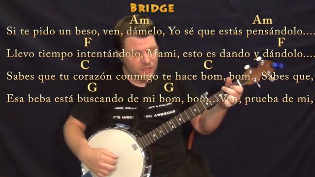 Despacito (Luis Fonsi/Justin Bieber) Banjo Cover Lesson in Am with Chords/Lyrics смотреть онлайн