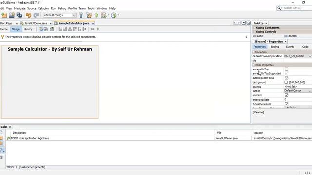 Java Swing Controls Designing and Creating a Simple Arithematic Calculator Part 1 смотреть онлайн