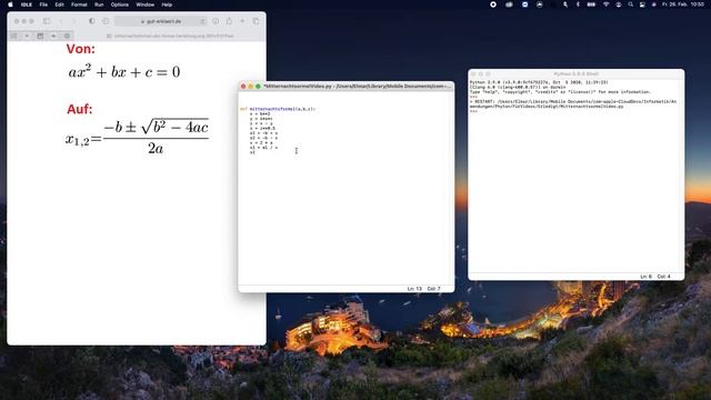 Python Mitternachtsformel (ABC-Formel) смотреть онлайн