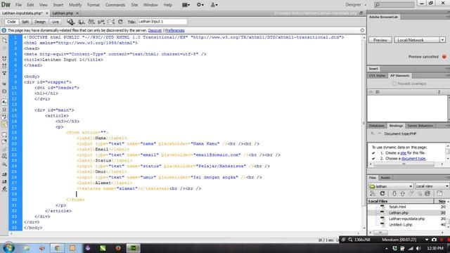 Tutorial Input Data dengan HTML - PHP [Part 1 - Layout] смотреть онлайн
