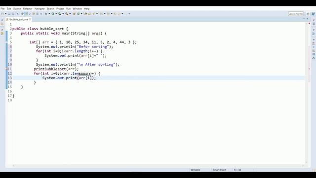 Bubble sort in java || write a program in java for Bubble sort смотреть онлайн