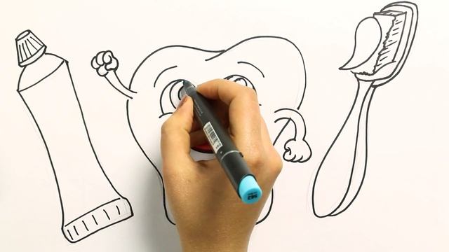 Как нарисовать милые зубы с MiMi | Раскраски детей HD | Рисование и окраска смотреть онлайн