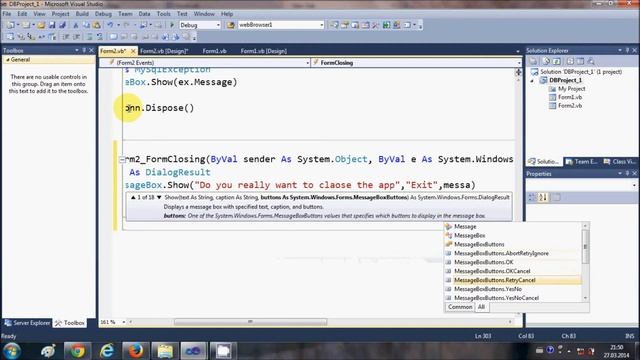MySQL VB.NET Tutorial 17 : Message Box Asking if The User Wants To Exit смотреть онлайн