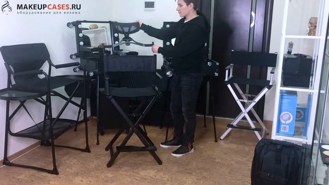 Алюминиевый складной стул визажиста-бровиста с подголовником смотреть онлайн