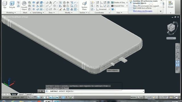 how to draw Mobile phone in Autocad 3d|Autocad |3D DESIGN смотреть онлайн