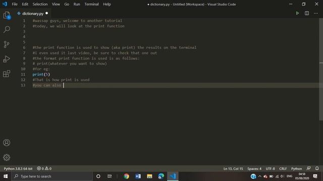 Second Python Tutorial - The Print Function смотреть онлайн