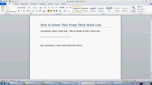 How To Remove The Thick Black Line In Word